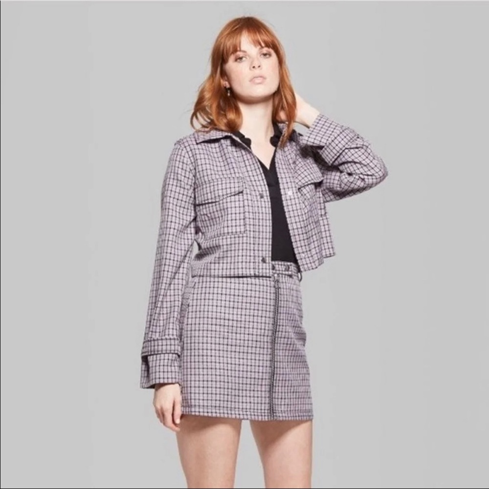 Plaid crop jacket